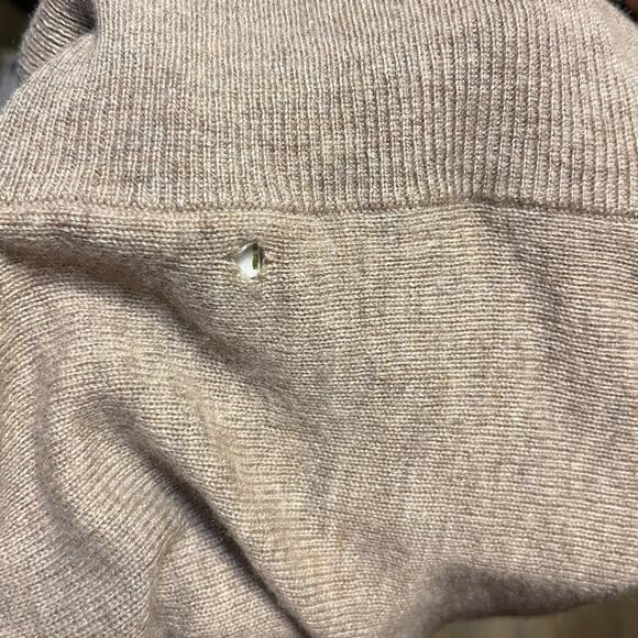 Garnet Hill Oversized Turtleneck Sweater Cashmere Merino Wool Walnut Pocket M - Picture 8 of 9